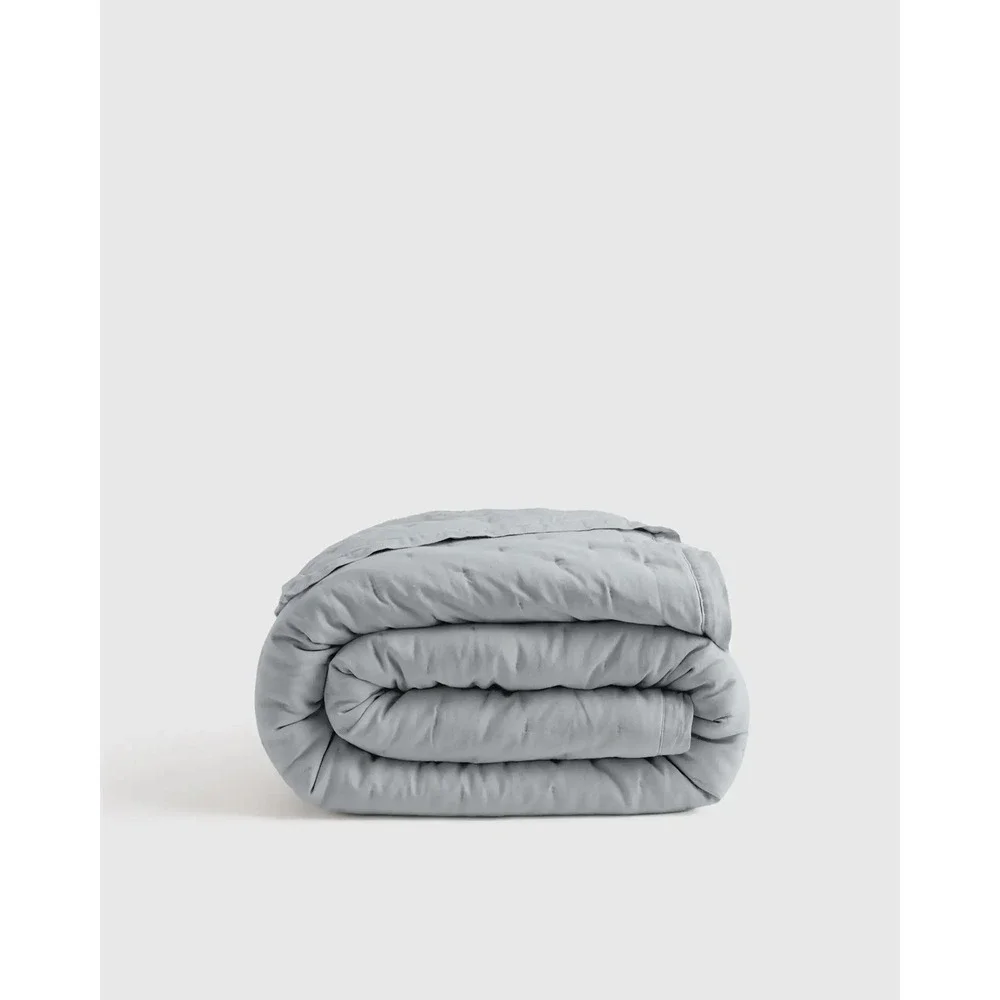 Quince NWT European Linen Dream Quilt Twin Mist Without Shams Polyester Filling